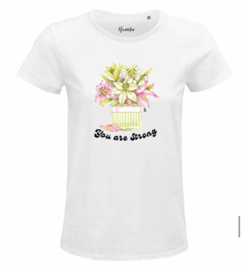 T-shirt con stampa fiori Hiconika