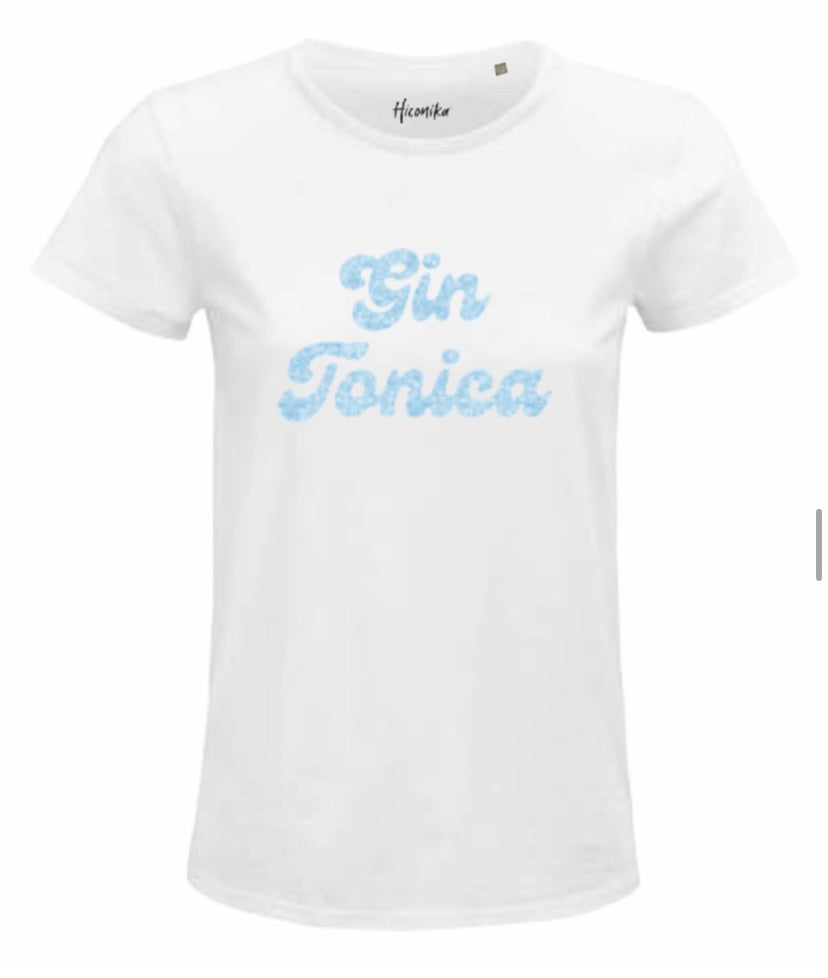 T-shirt con scritta Gin Tonica Hiconika
